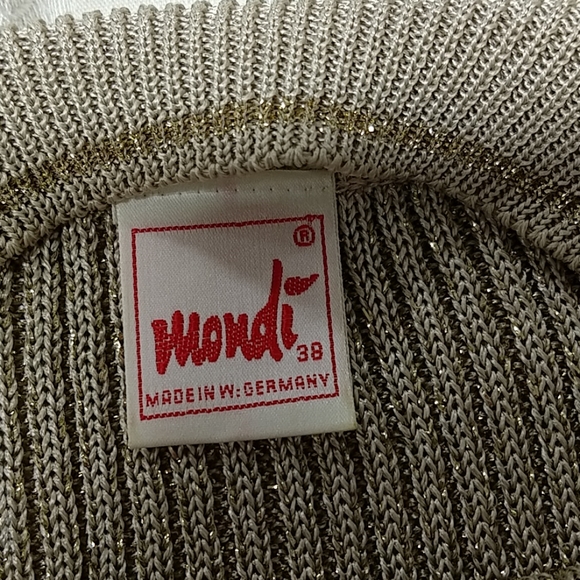 Vintage Mondi Sweater Beige Gold Special Ocassion - Picture 2 of 5